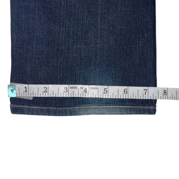 J BRAND Women's Sz 32X32 Dk Blue Denim Jeans Straight Leg Low Rise Whiskering - Picture 12 of 14